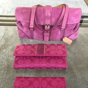 Coach Suede Satchel Purse